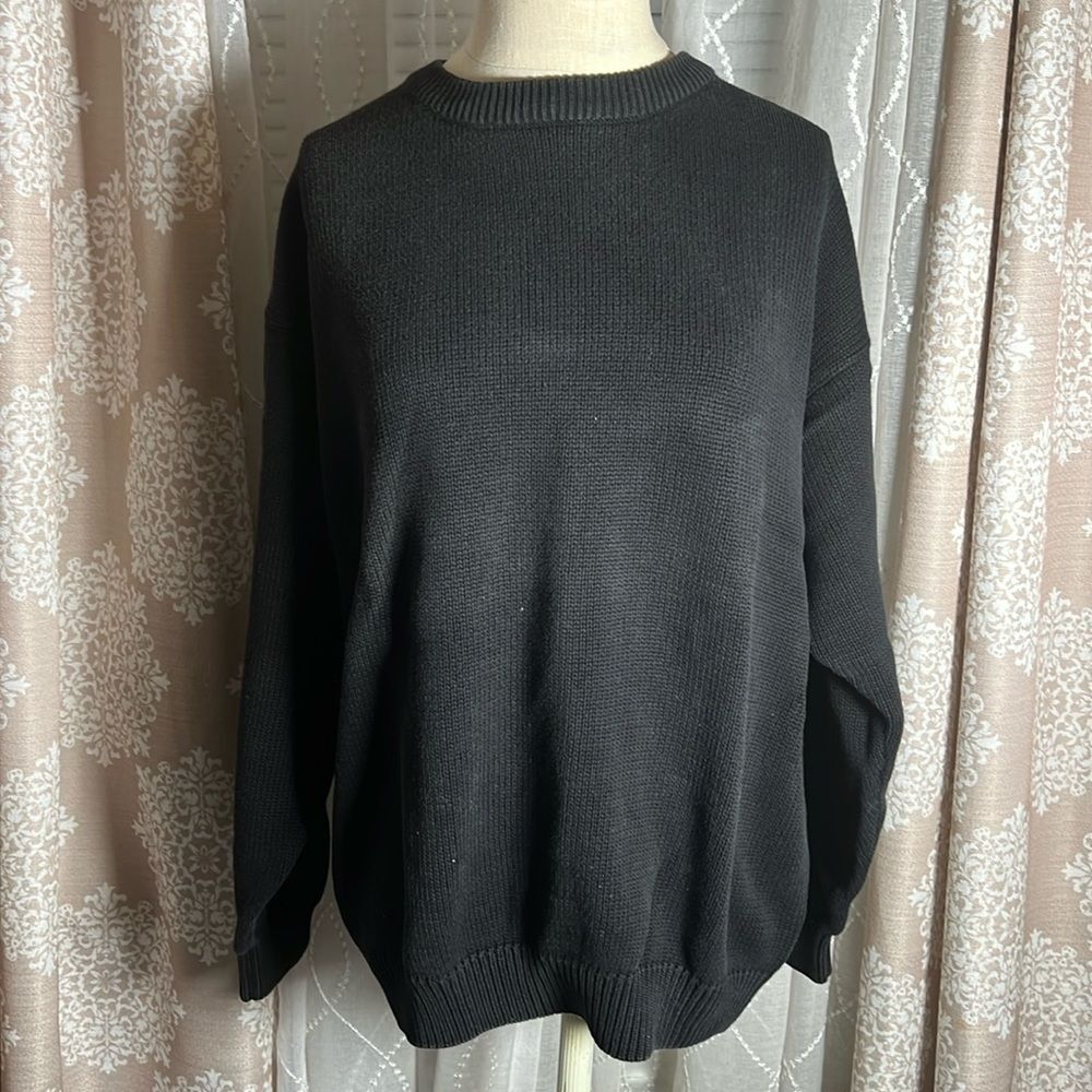 Vintage Essential Elements Black Crew Neck Sweater – Size Large 🌸